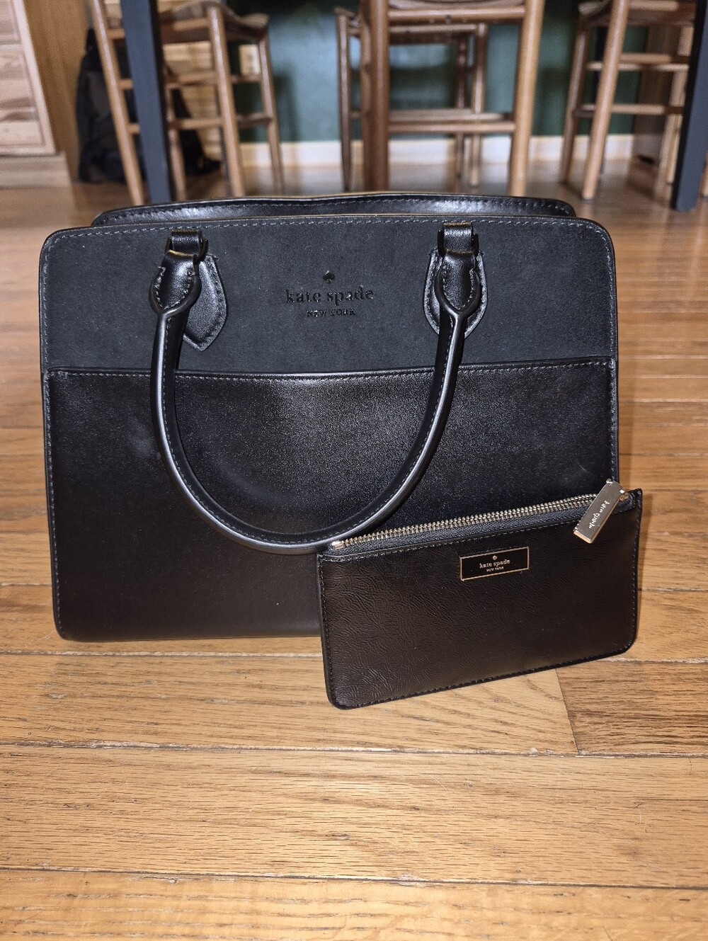 Kate Spade Black Leather Tote & Wallet
